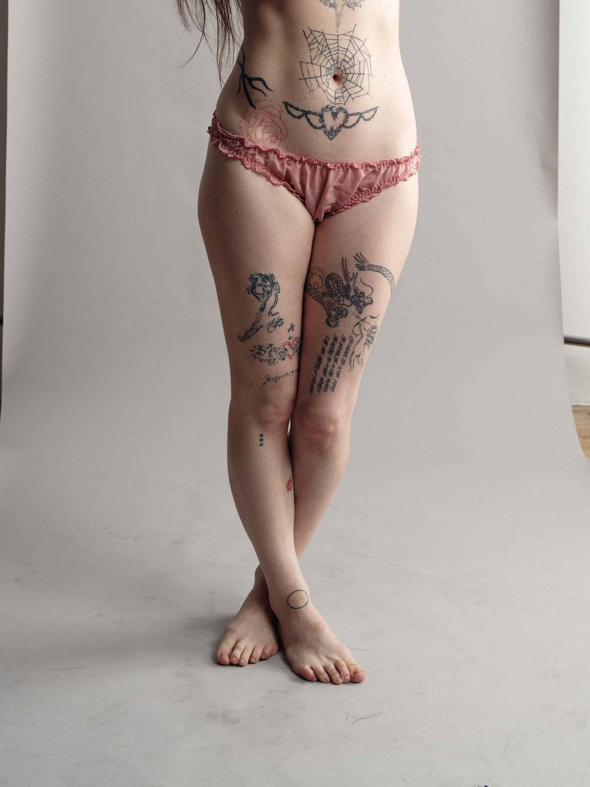 Ruffle Brazilian Panty Dusty Pink