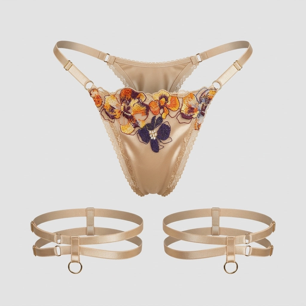 Golden Nude Garters, Pair