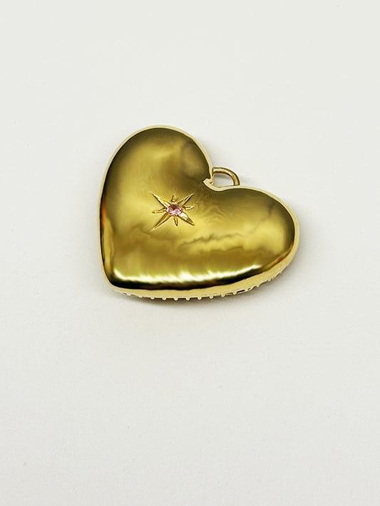 40mm Large Heart Charm - Solid Gold - Lily by Circe