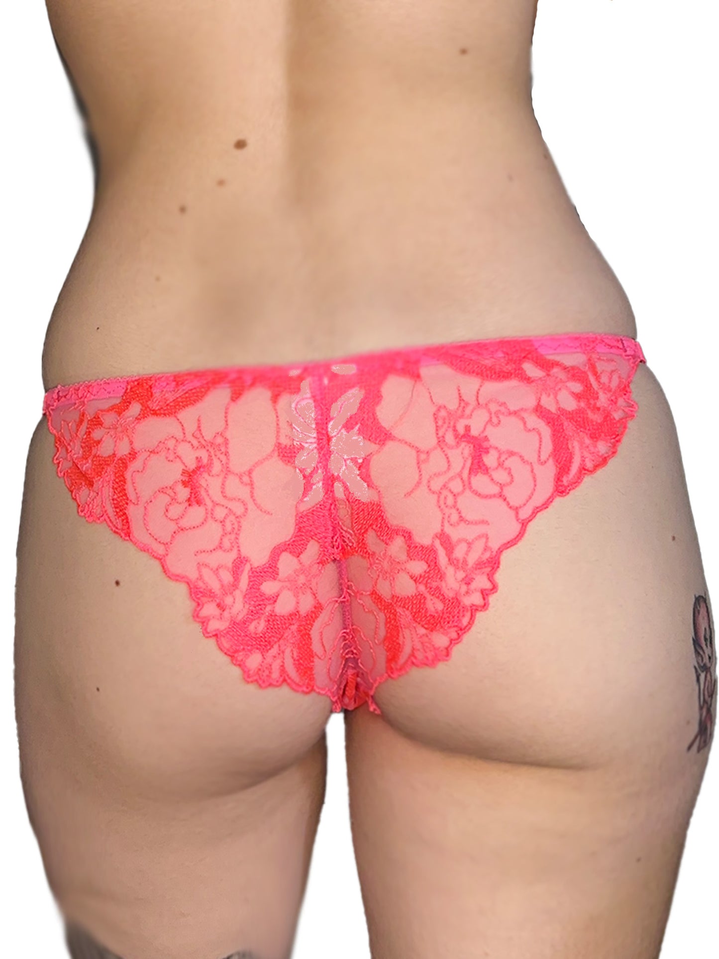 Arianna Knickers Hot Pink floral embroidered lace Adjustable Strap