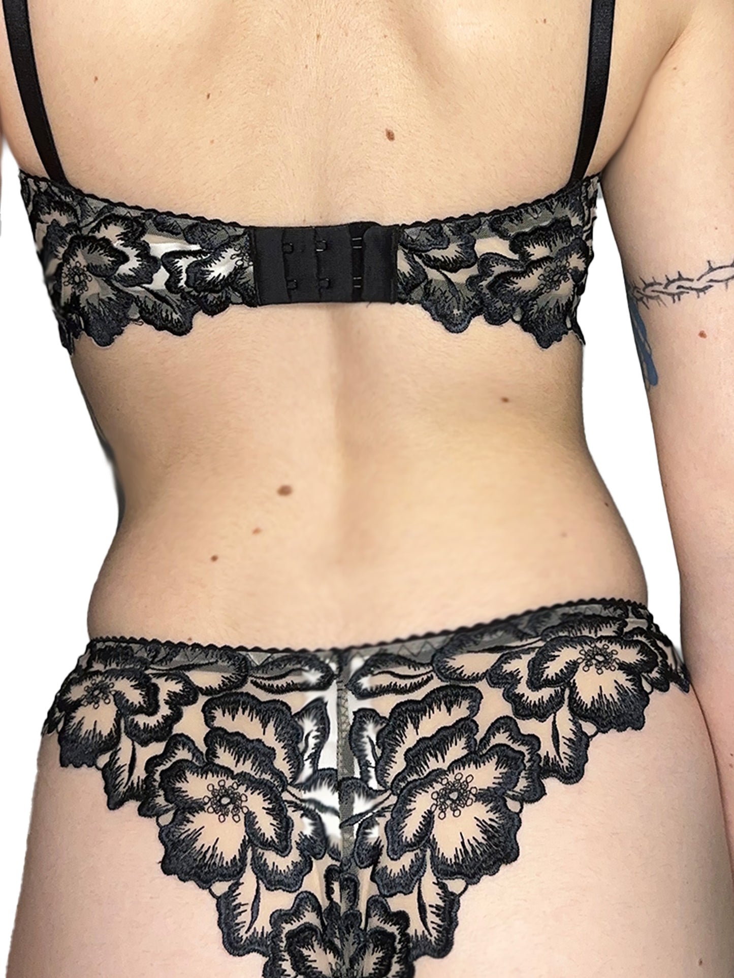 Black Rose Bra embroidered lace