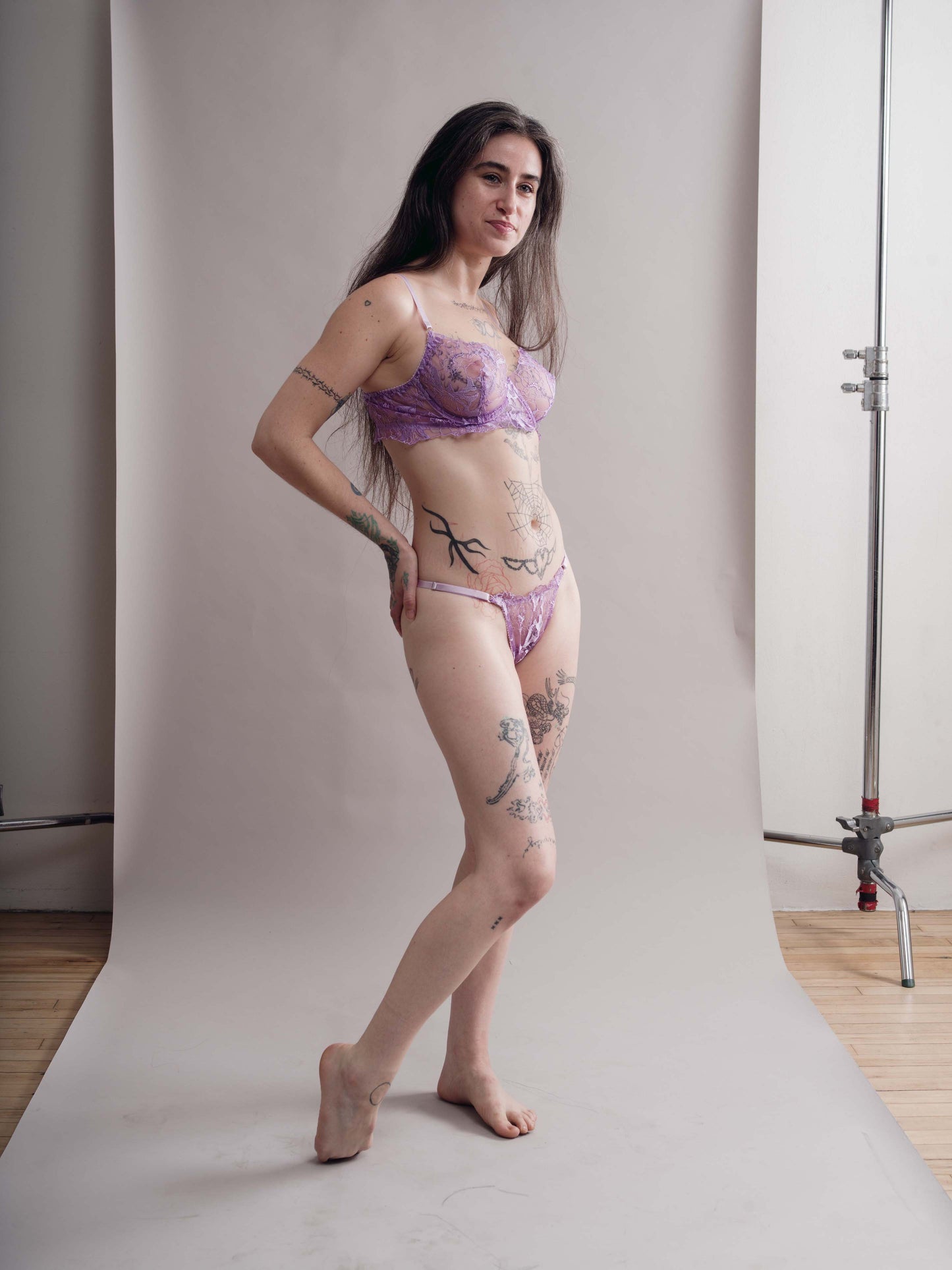 Arianna Underwire Bra lilac floral embroidered lace