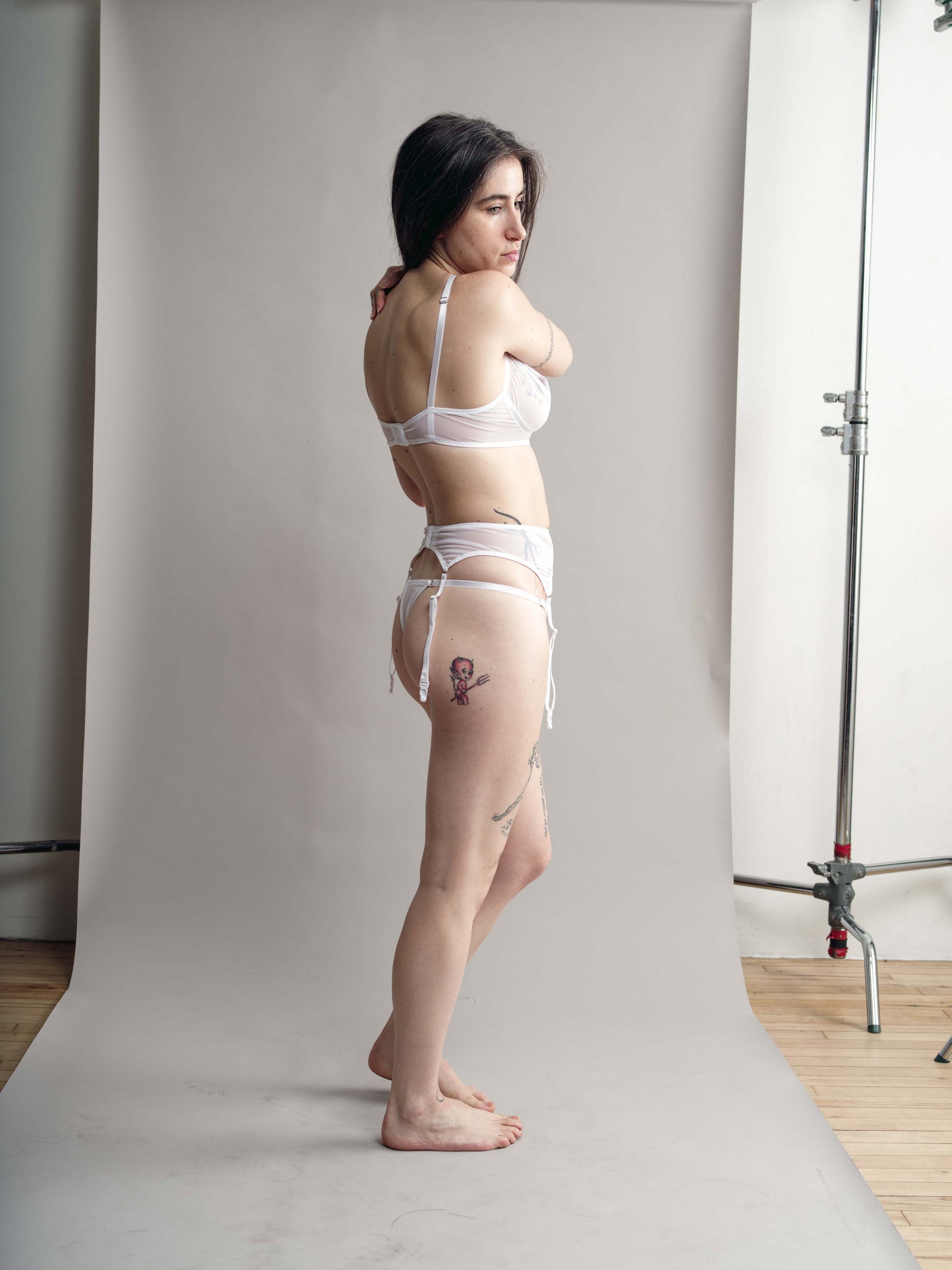 White Mesh Garter Belt Lily By Circe White Mesh Garter Belt Lily By Circe