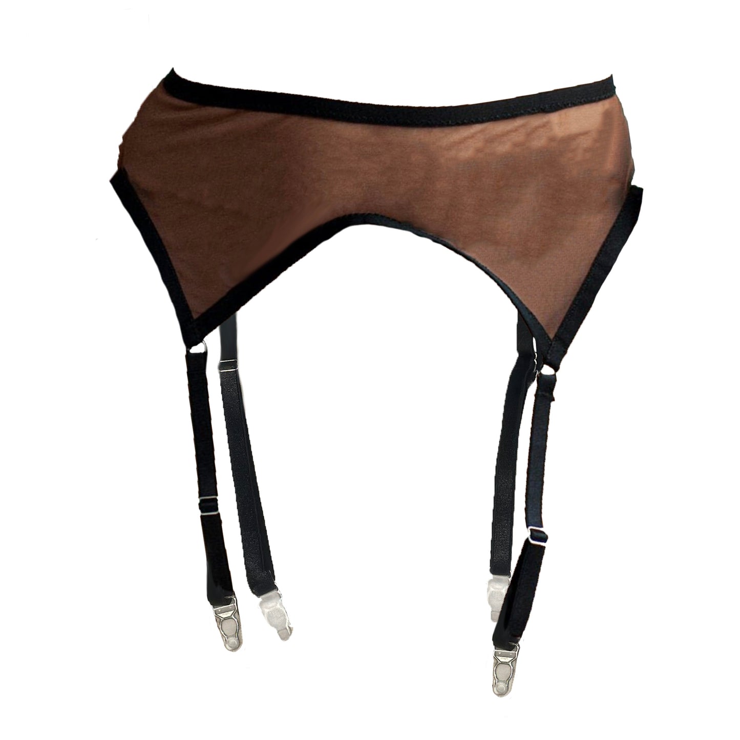 Brown Mesh Garter Belt