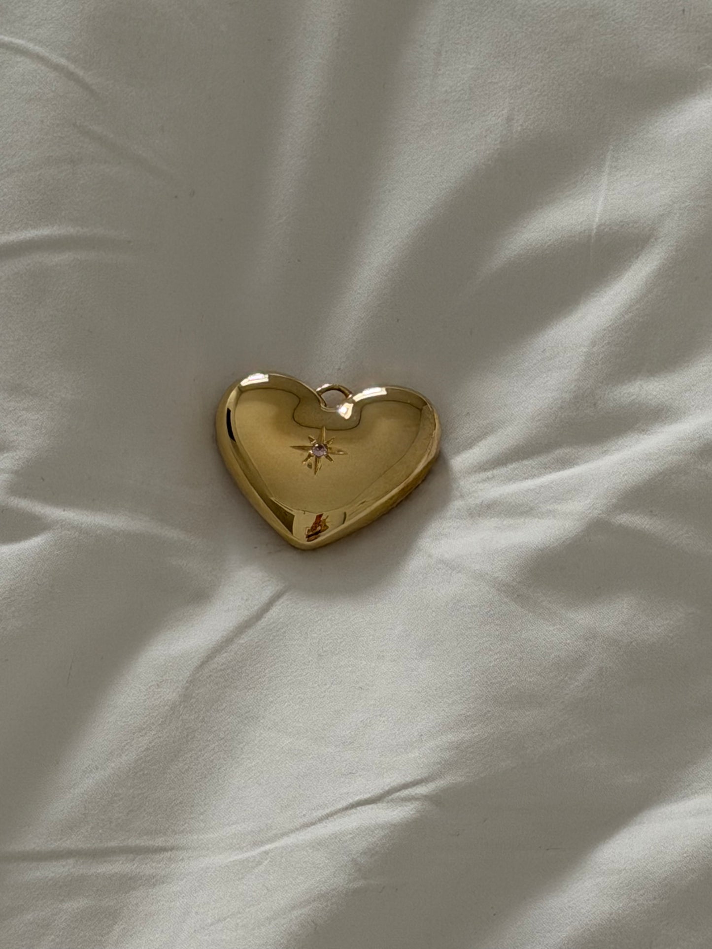 40mm Large Heart Charm - Gold Plated - Lily by Circe