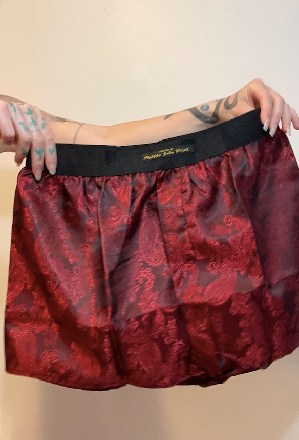 Mens Paisley Silk Boxer Shorts Purple Wine