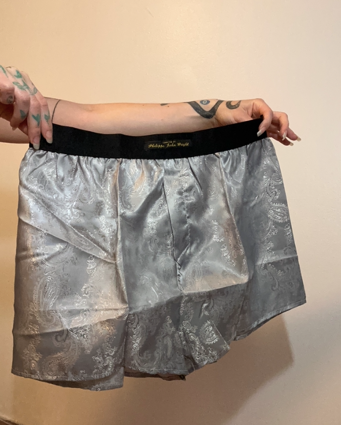 Mens Paisley Silk Boxer Shorts Purple Wine