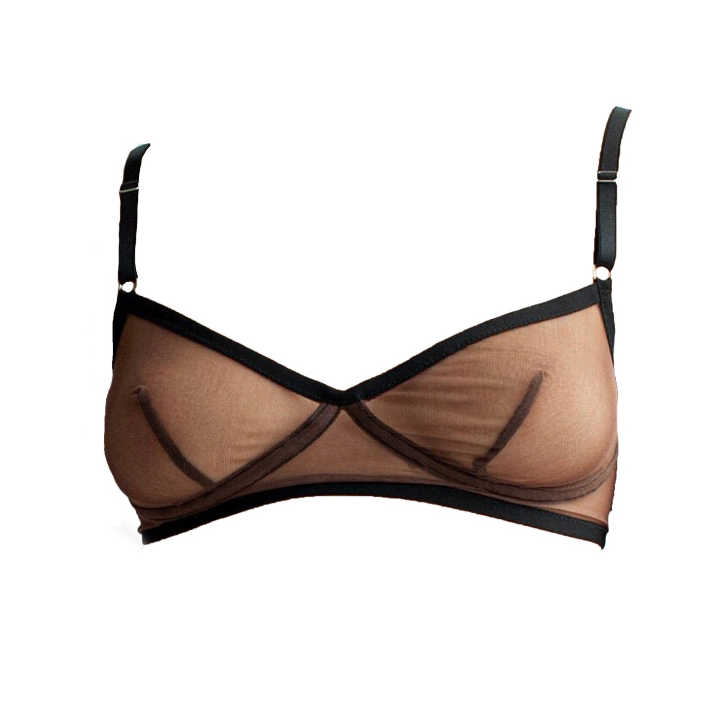 Brown Mesh Structured Bralette