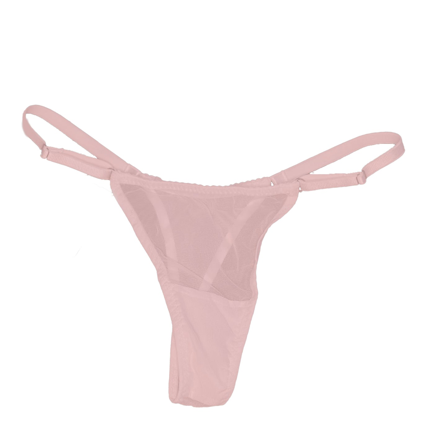 Baby Pink Mesh Thong Adjustable Strap