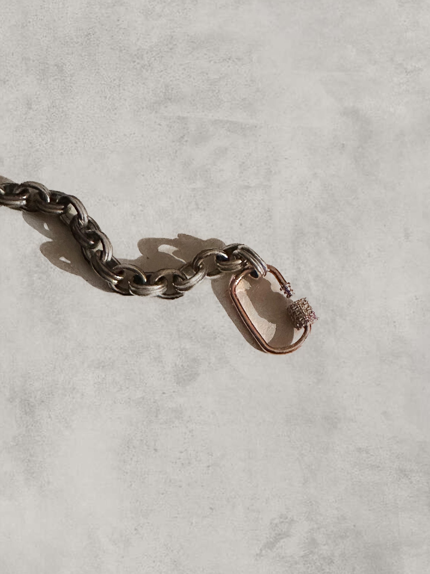 Pave Carabiner - Rose Gold Plated Sterling Silver