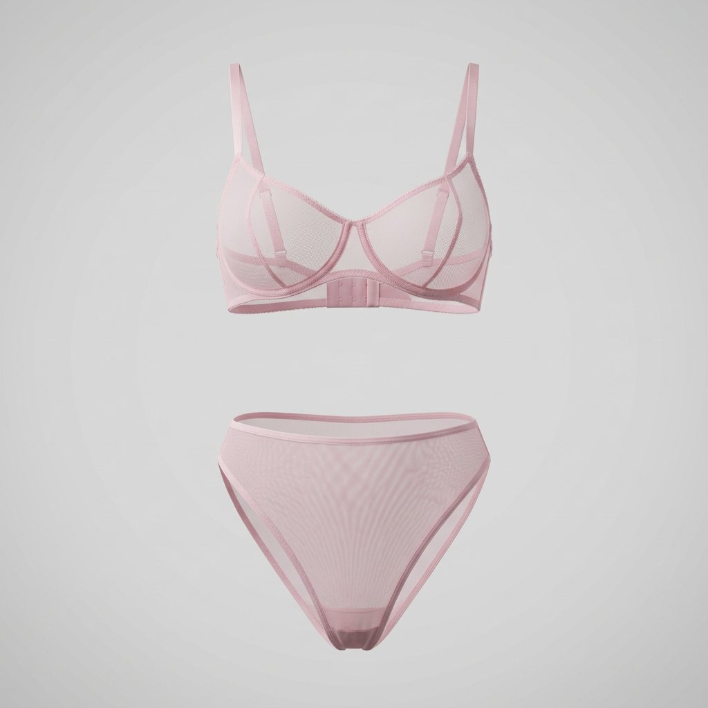 Ursula Underwire Bra Baby Pink Mesh