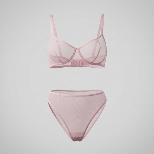Ursula Underwire Bra Baby Pink Mesh
