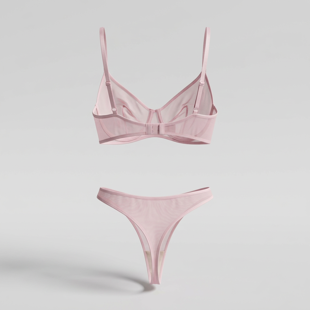 Ursula High-Cut Thong Baby Pink Mesh