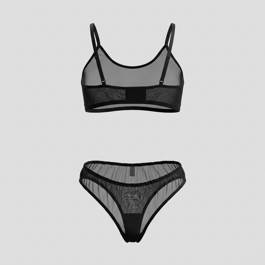 Dylan Black Mesh Brazilian Panty