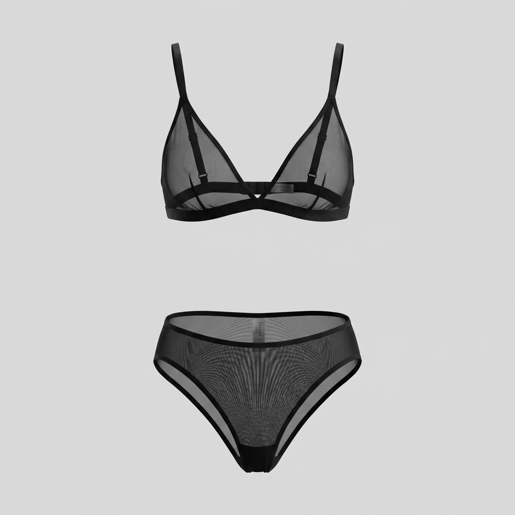 Black Mesh Triangle Bralette
