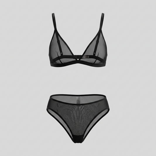 Black Mesh Triangle Bralette