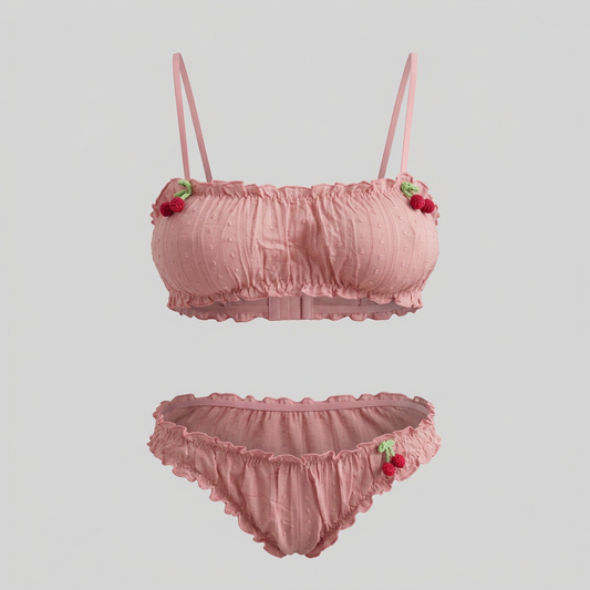 Ruffle Cherry Knickers Dusty Pink