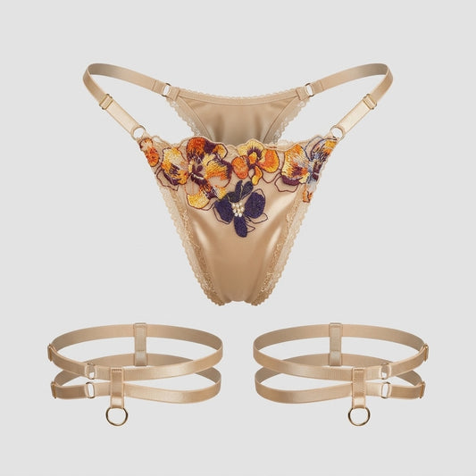 Golden Nude Garters, Pair