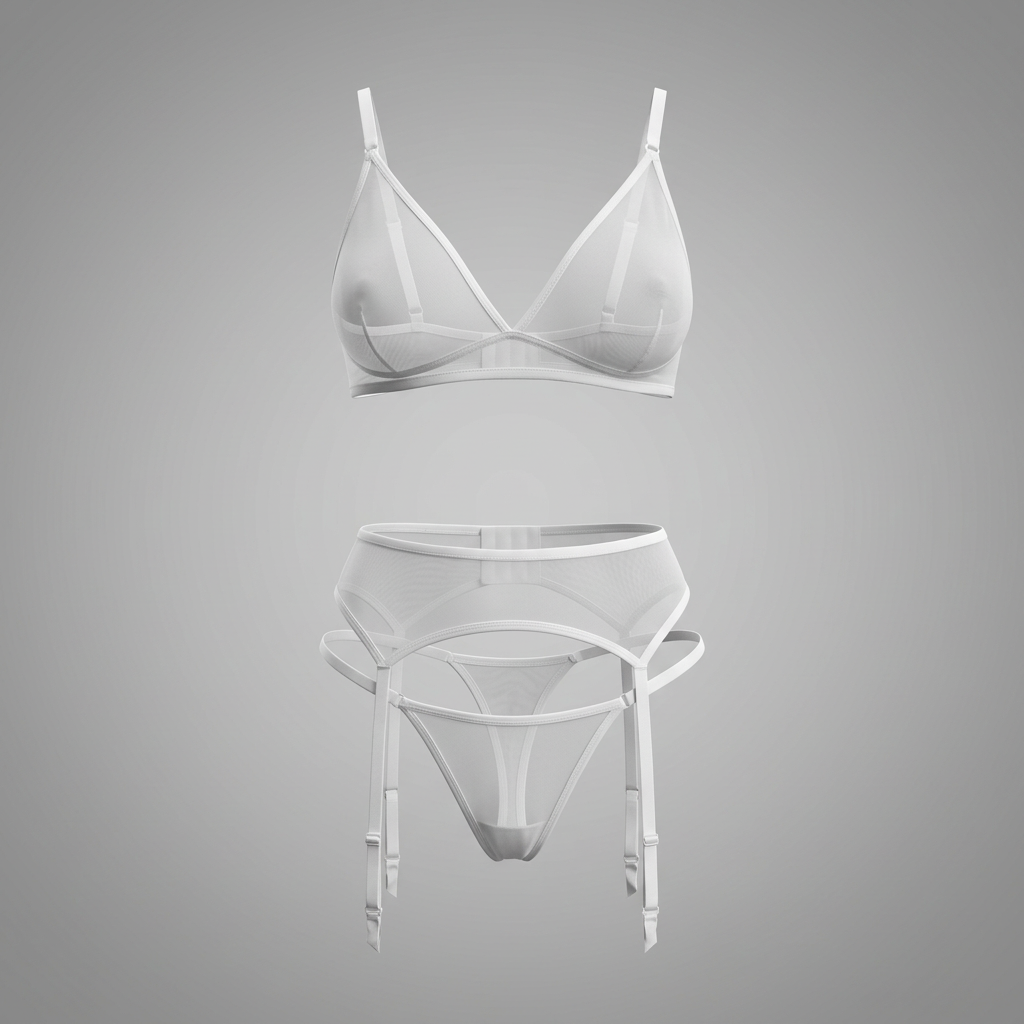 White Mesh Thong Adjustable Strap