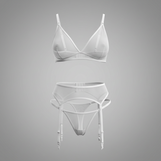 White Mesh Thong Adjustable Strap