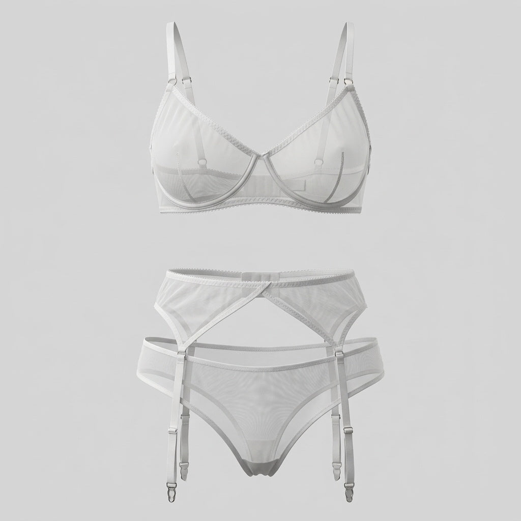 White Mesh Underwire Bra